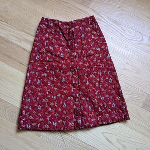 Vintage | A-Line Skirt | Buttons Up the Front | Quilted | 24" Waist